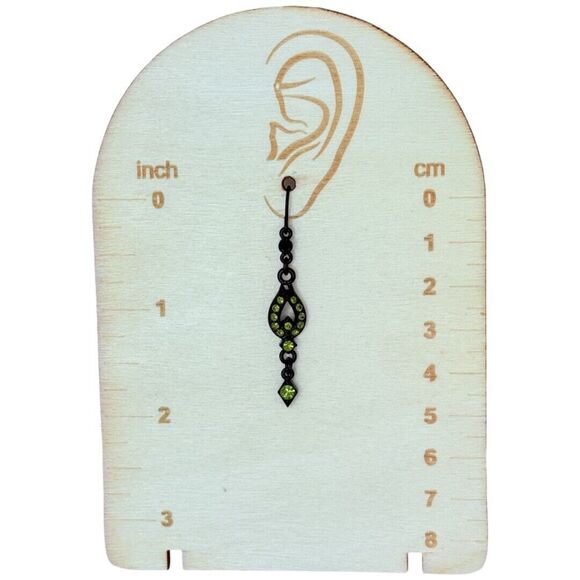 VTG ellow & Black Drop Dangle Rhinestone Earrings 19" Shimmering - Picture 10 of 10